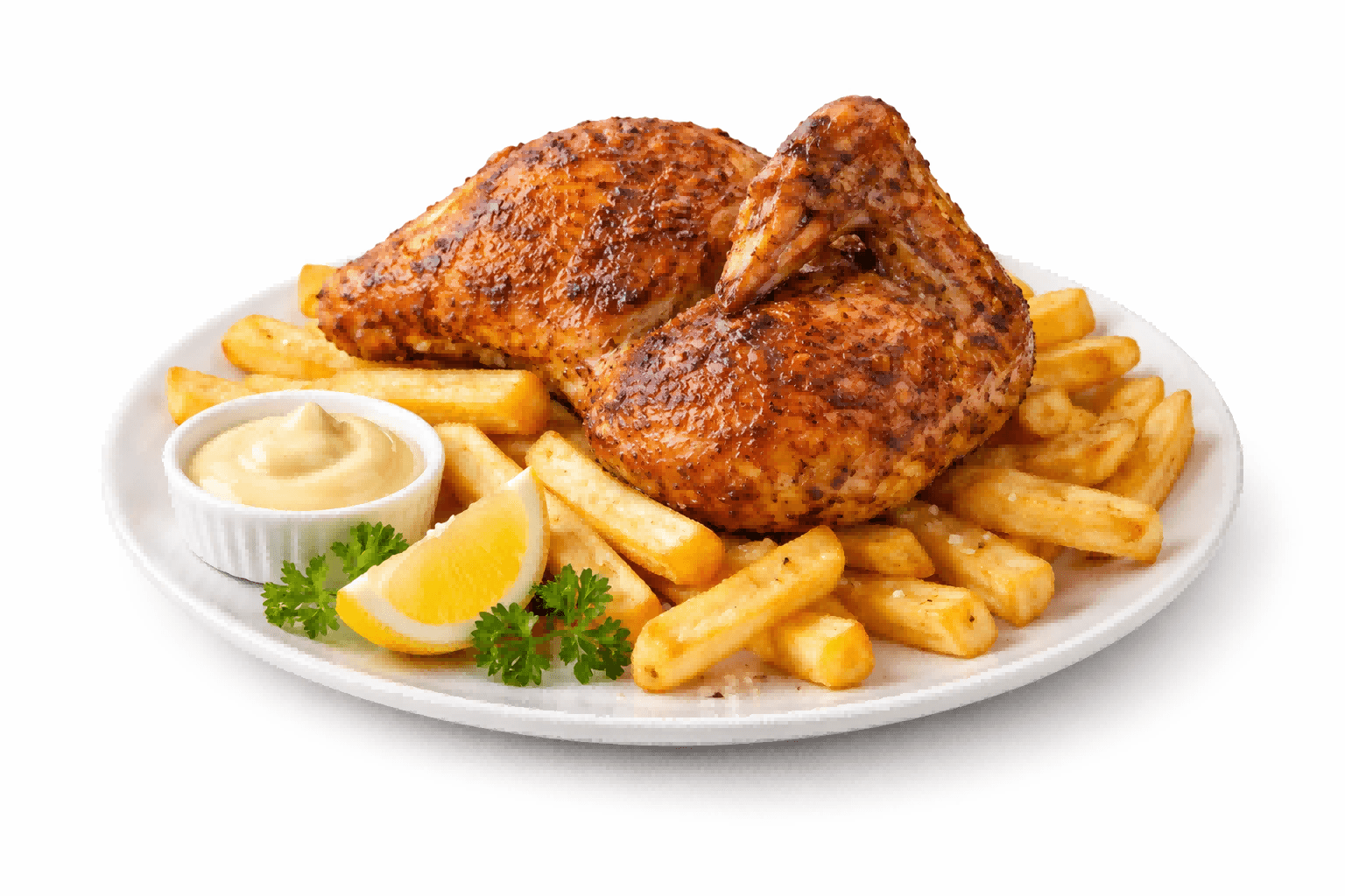Halve kip menu